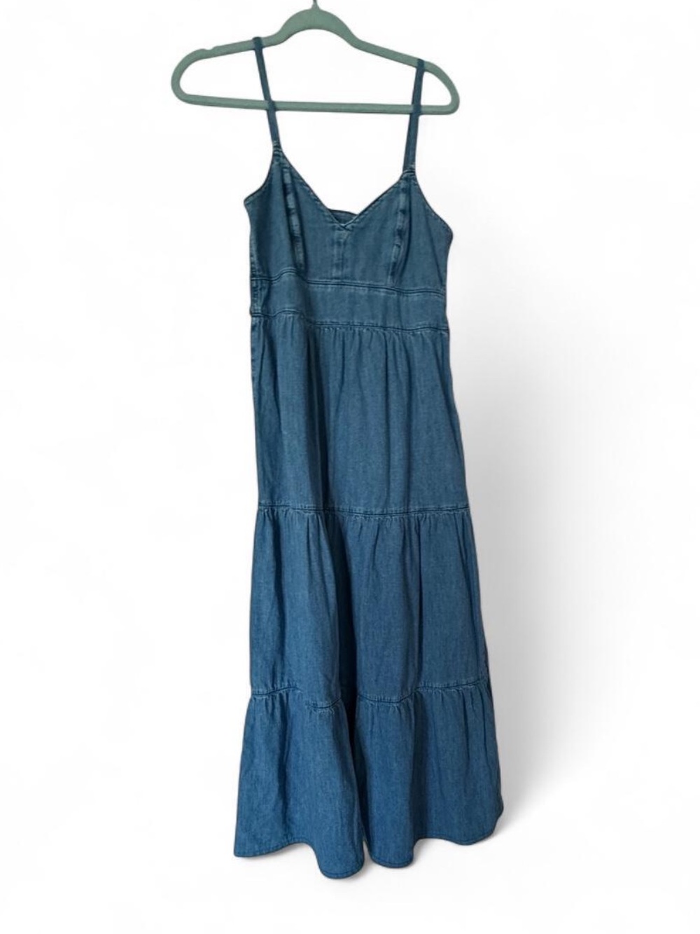 Liu Jo Women's Blue Denim Maxi Dress with Spaghetti Straps
